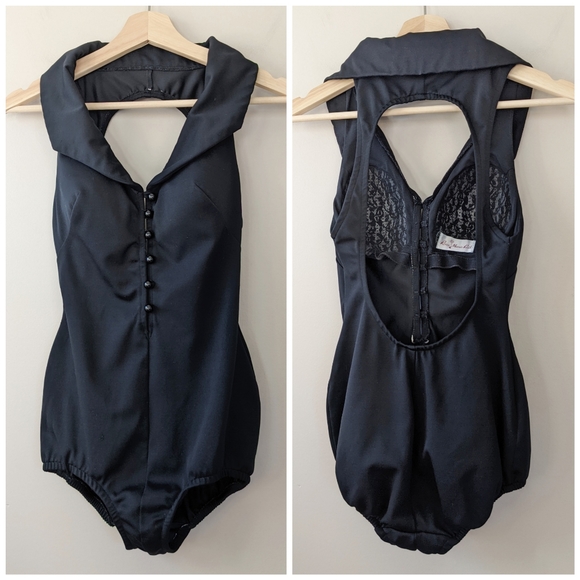 Vintage Other - Vintage 60's Pin-up Button Front One Piece Swim Suit
